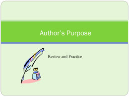 Author`s Purpose