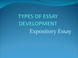 TYPES OF ESSAY DEVELOPMENT
