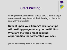 EMU: Writing Programs - University Libraries