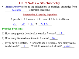 Ch. 9 Stoichiometry (Teacher)