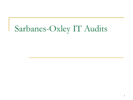 Sarbanes-Oxley IT Audits