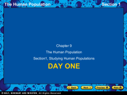 The Human Population Section 1