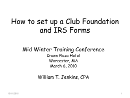 How to Start a Club Foundation - New England and Bermuda District