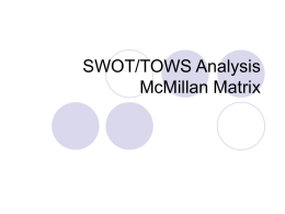 SWOT TOWS McMillan Matrix
