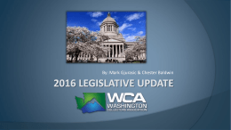 2016 Legislative Update - Washington Collectors Association