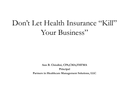 Hdt Don`t Let Health Insurance handout