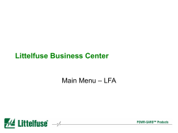 Main Menu - LFA - Littelfuse Business Center