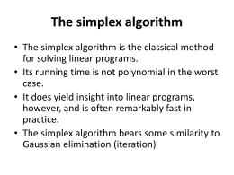 The simplex algorithm