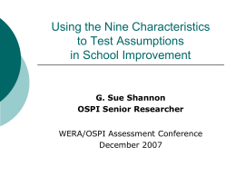 1.4 Using the Nine Characteristics to Test Assumptions in School