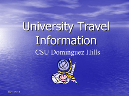 University Travel Training - California State University, Dominguez