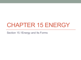Chapter 15 Energy PowerPoint