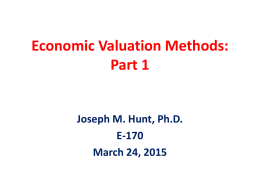 Economic Valuation Methods