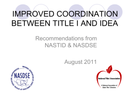 Powerpoint:217-Improved Coordination Between Title 1 and IDEA