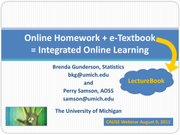Online Homework + e-Textbook = Integrated Online