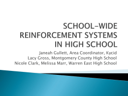 School Wide Reinforcement Systems in High School Powerpoint