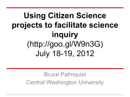 Using Citizen Science projects to facilitate science inquiry (http://goo