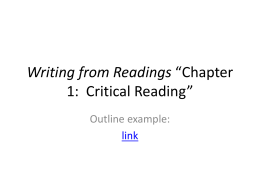 Writing from Readings