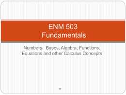 ENM 503 Lesson 2 * Fundamentals
