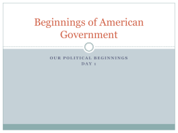 Beginnings of American Government