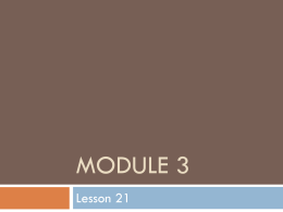 Math Module 3L21