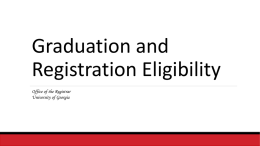 Graduation and Registration Eligibility