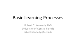 Basic Learning Processes - Webcourses