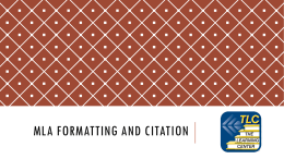 MLA formatting and citation