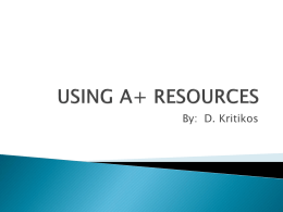 USING A+ RESOURCES