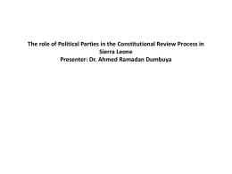 The role of Political Parties in the Constitutional Review Process in