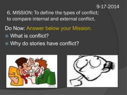 9-15-2011 6. MISSION: To identify internal and external conflict in