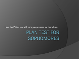 PLAN Test for Sophomores