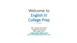 Welcome Presentation - English iv College Prep