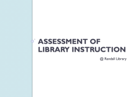 Assessment of Library Instruction