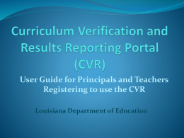 CVR - St. James Parish Schools