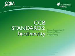 CCBS v2 Biodiversity - Rainforest Alliance