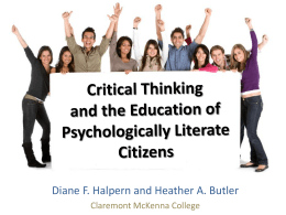 Critical Thinking and the Education of Psychologically