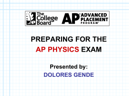 Getting Ready for the AP Physics Exam.ppt