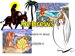 Hebrews Lesson II