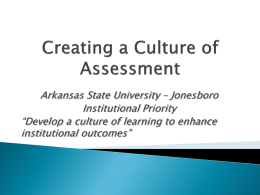 Creating a Culture of Assessment