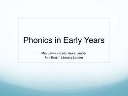 Phonics Presentation for Parents Nov 2015