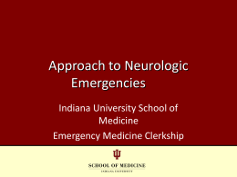 Approach to Neurologic Emergencies - Oncourse