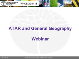 Geography - WACE - School Curriculum and Standards Authority