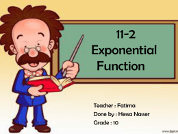 11-2 Exponential Function