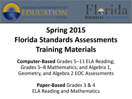 Spring 2015 Florida Standards Assessments