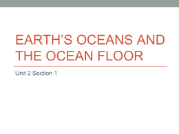 Earth`s Oceans and Ocean Floor Practice Quiz