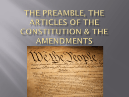 Preamble and Articles of Constitution