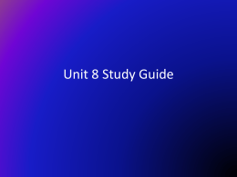 Unit 8 Study Guide