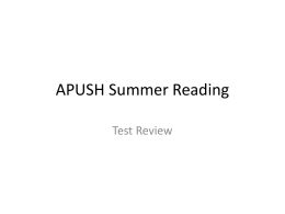 APUSH Summer Reading Review