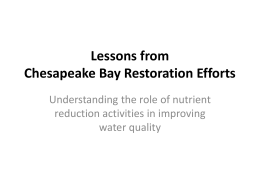 Lessons Learned - Chesapeake Bay Program