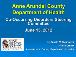 DOH VISION - Anne Arundel County Mental Health Agency